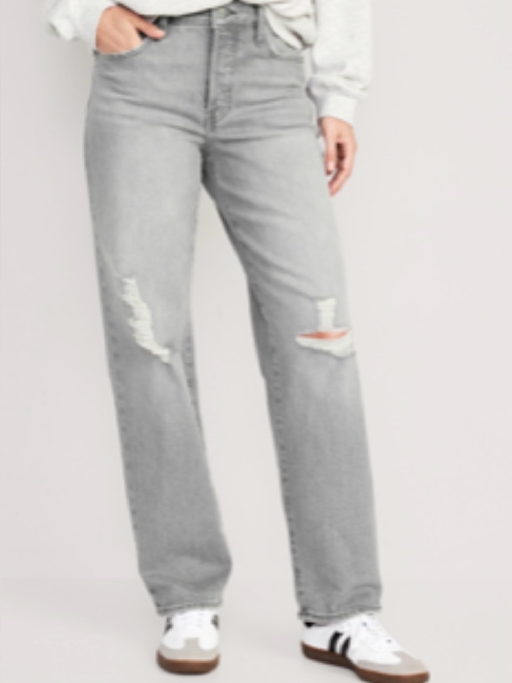 Old Navy Gray Denim Button-Fly Jeans